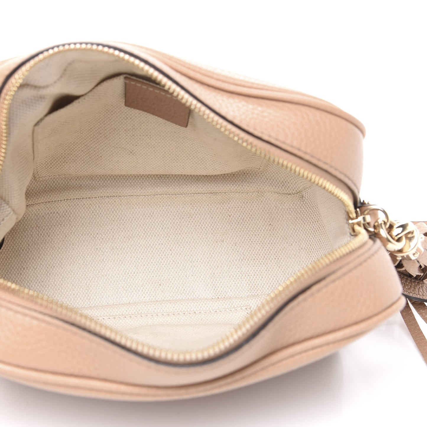 Pebbled Calfskin Small Soho Disco Bag Rose Beige