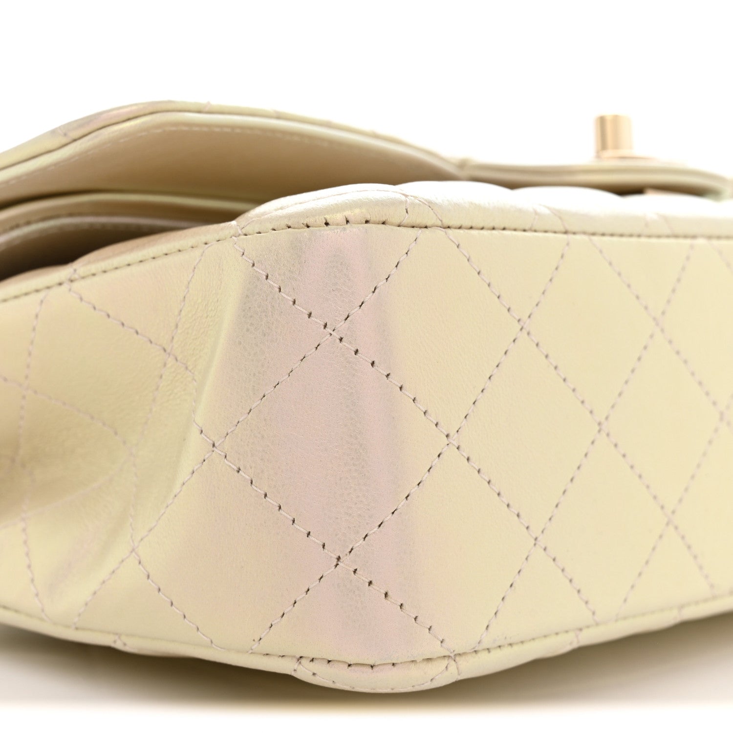 Chanel Iridescent Lambskin Quilted Medium Double Flap Ivory 9 of 11