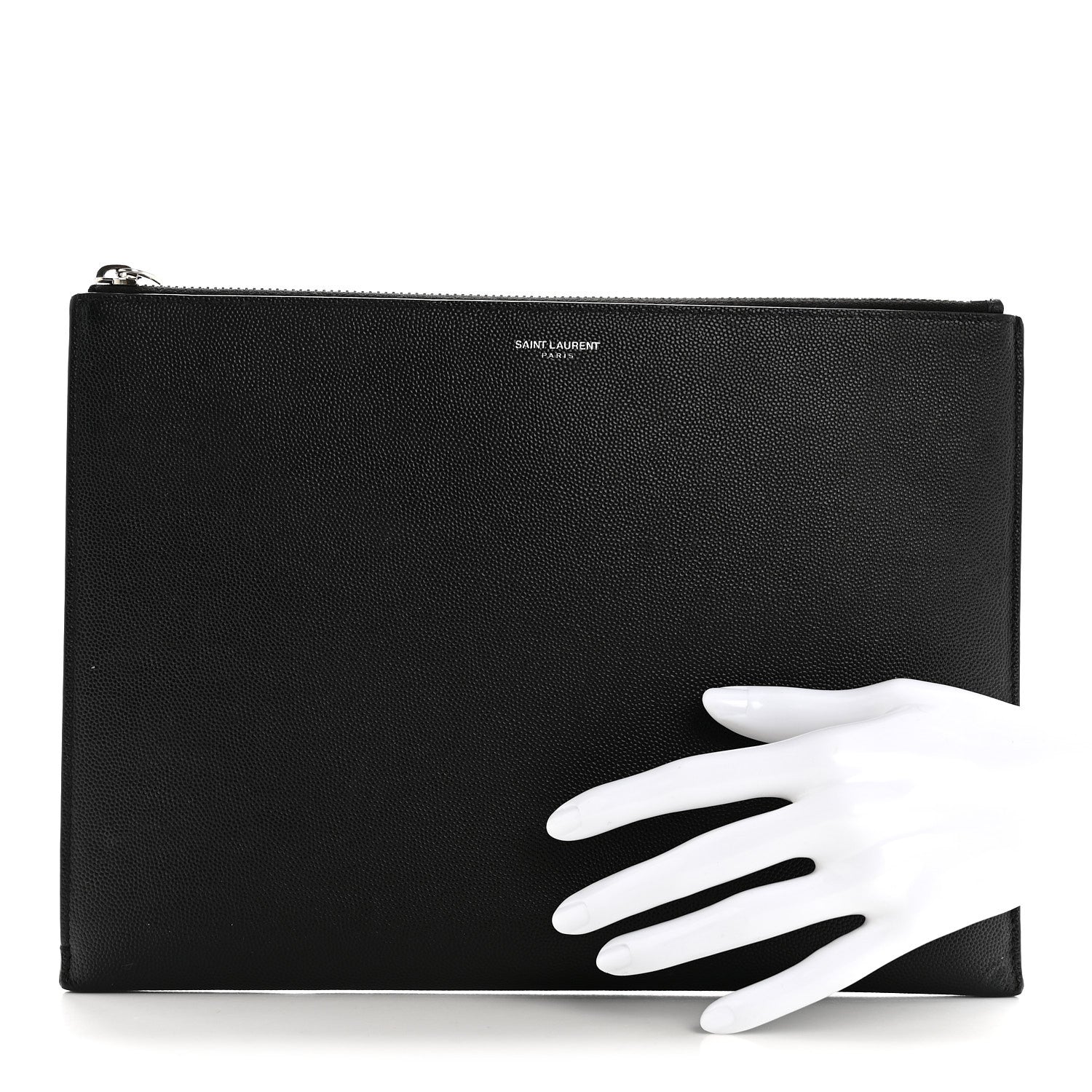 Saint Laurent Grain De Poudre Zipped Tablet Holder Black 2 of 7