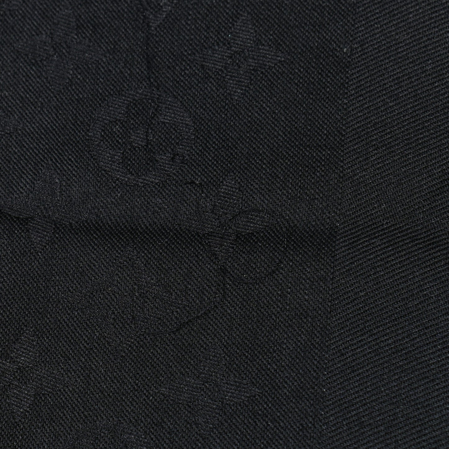 Silk Wool Monogram Shawl Black
