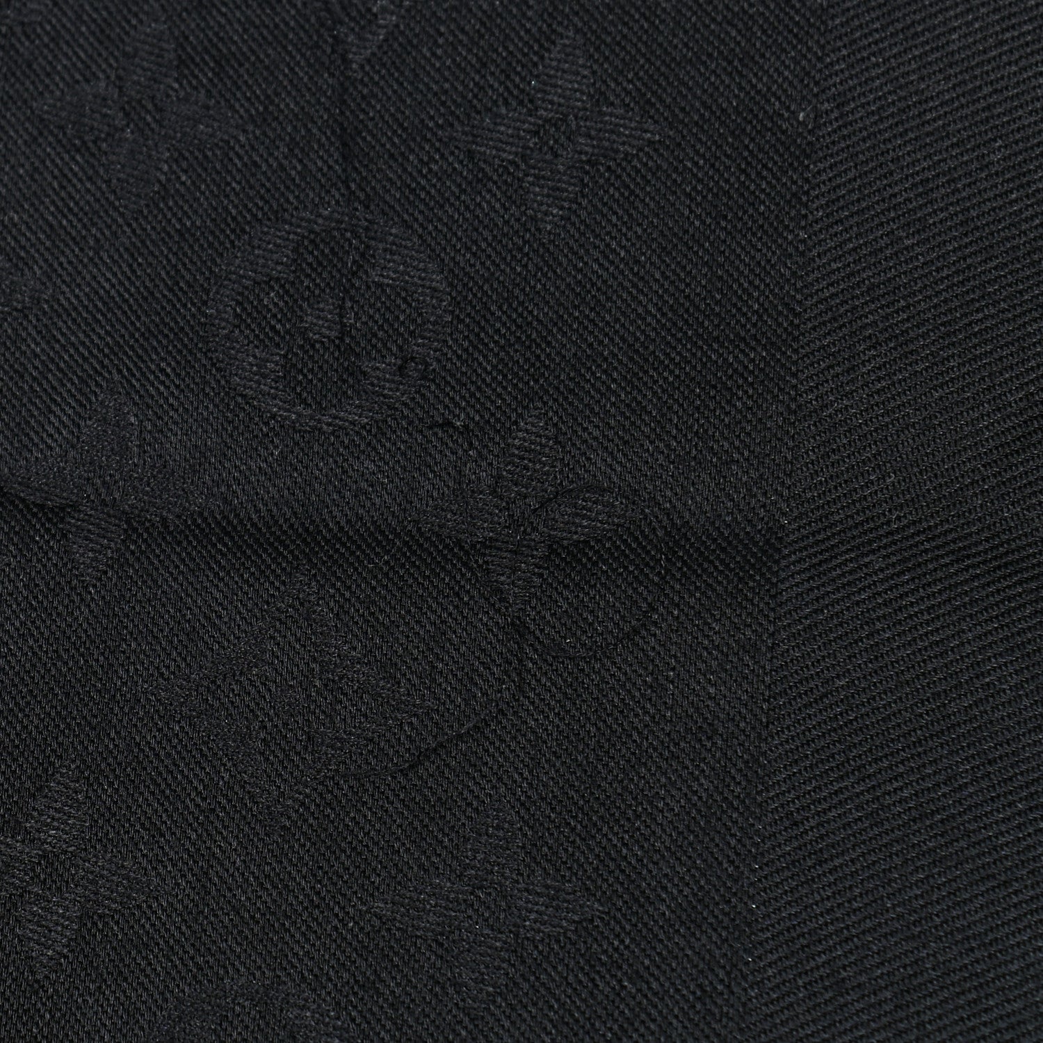 Louis Vuitton Silk Wool Monogram Shawl Black 6 of 7