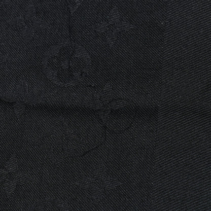 Louis Vuitton Silk Wool Monogram Shawl Black 6 of 7