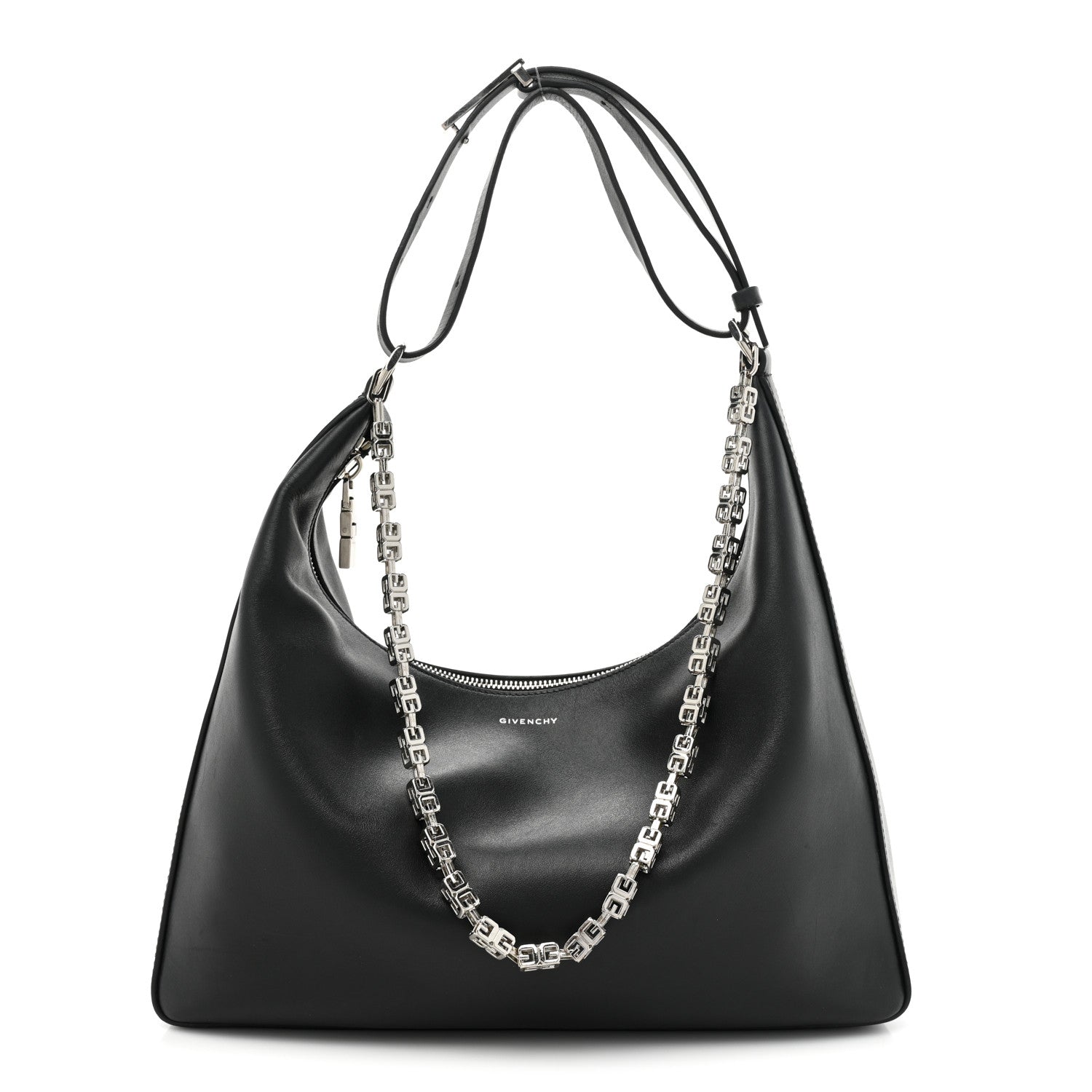 Givenchy Smooth Calfskin Small Moon Cut Out Shoulder Bag Black 1 of 16