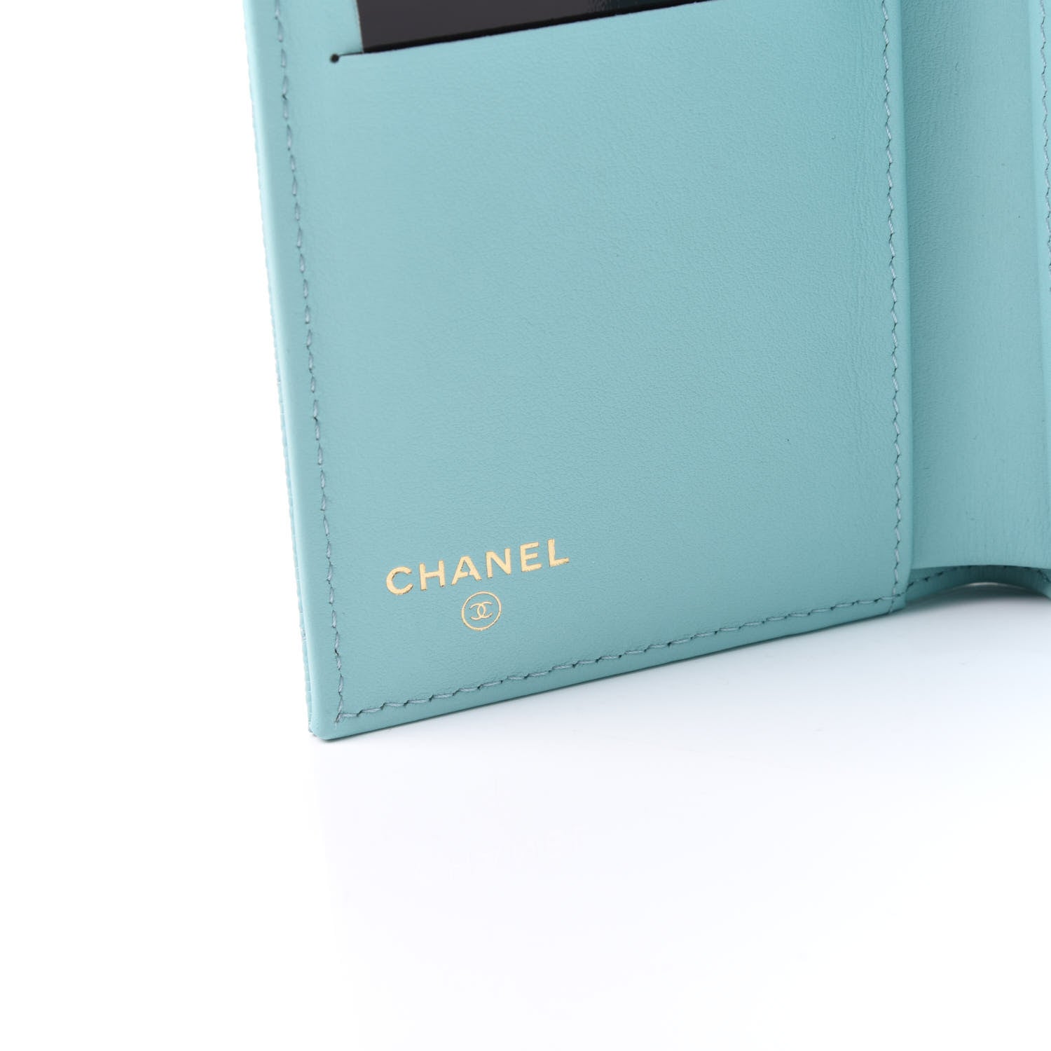 Chanel Caviar Quilted Medium Flap Wallet Light Blue 7 of 10