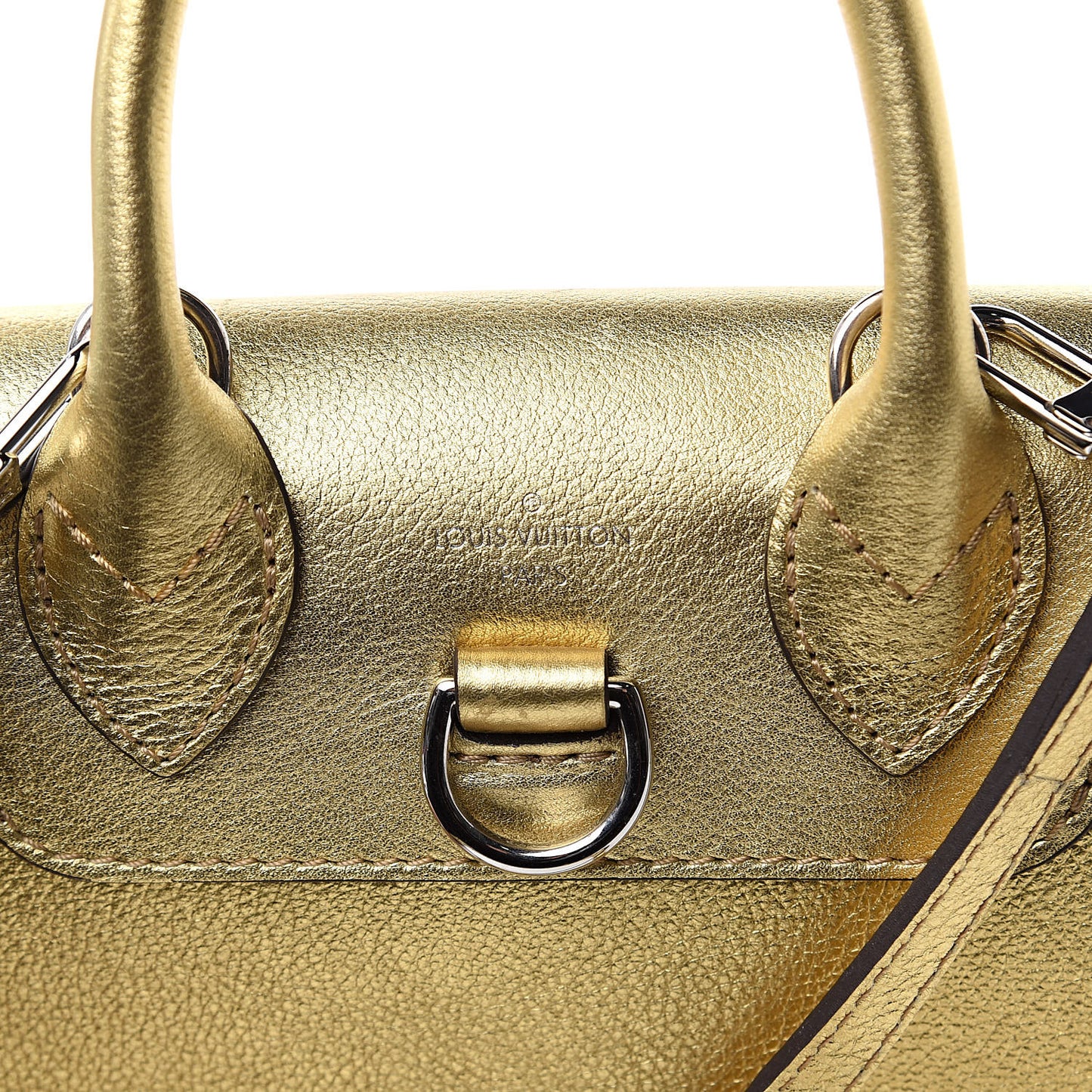 Metallic Calfskin Lockme Mini Backpack Gold