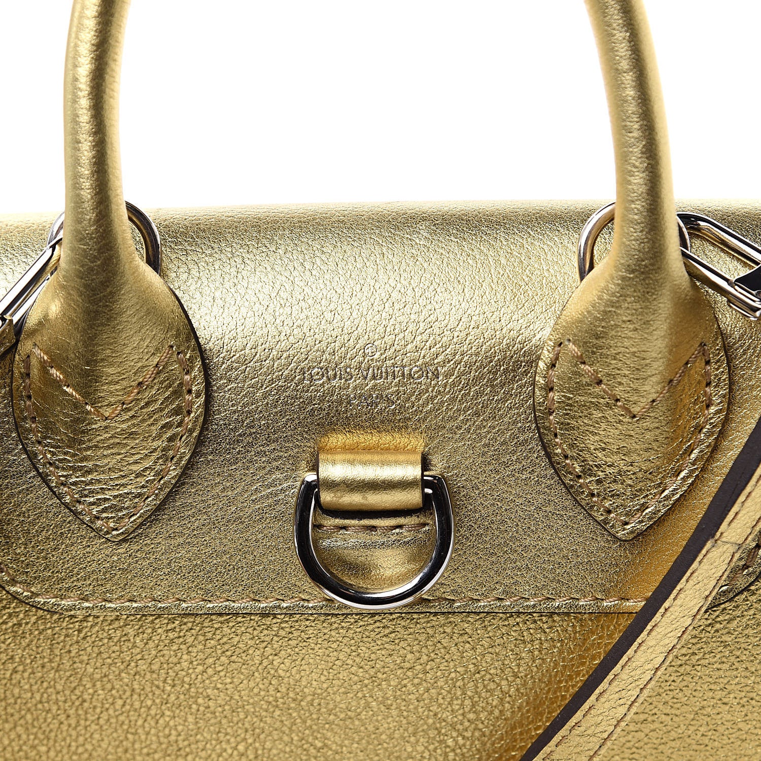 Louis Vuitton Metallic Calfskin Lockme Mini Backpack Gold 7 of 9