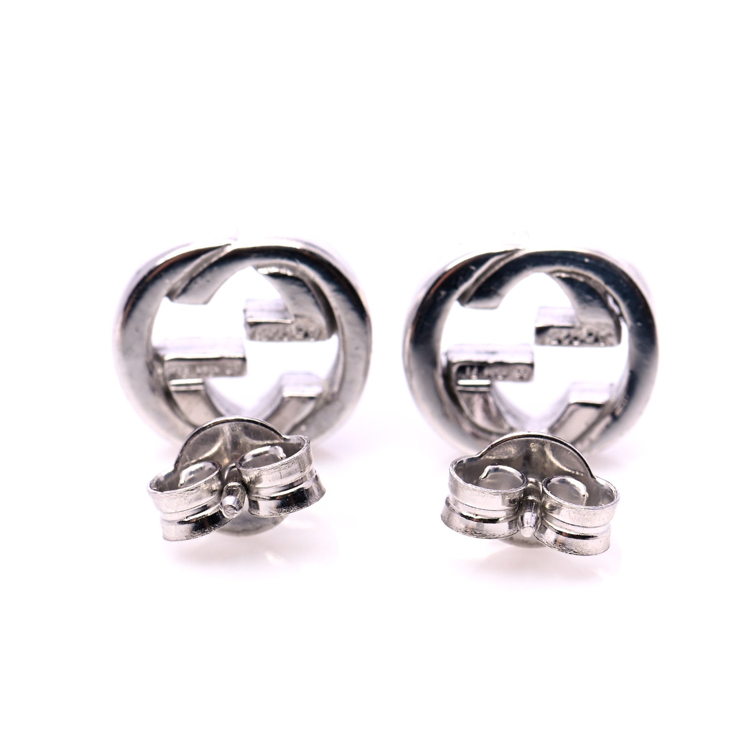 Sterling Silver Interlocking GG Stud Earrings