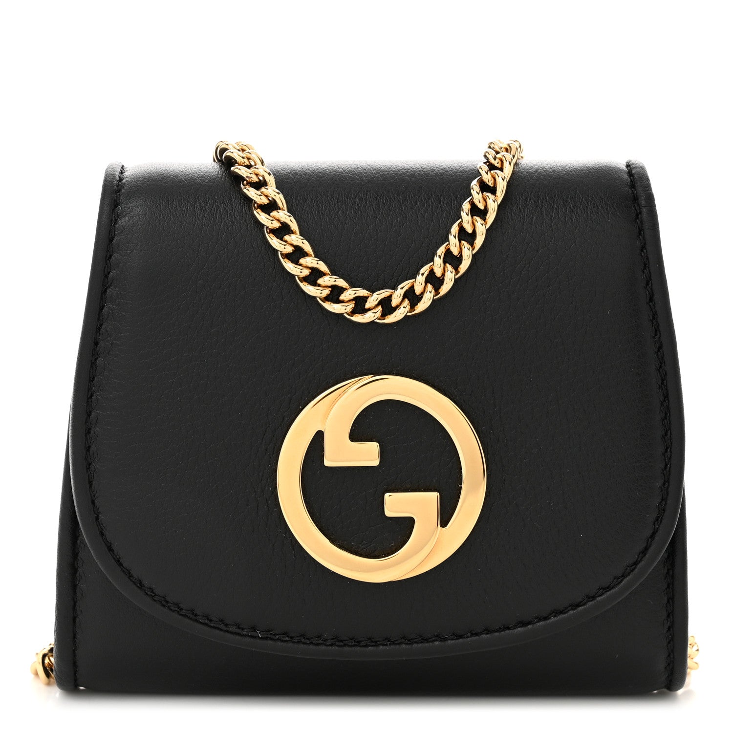 Gucci Roxy Calfskin Medium Blondie Chain Wallet Black 1 of 11