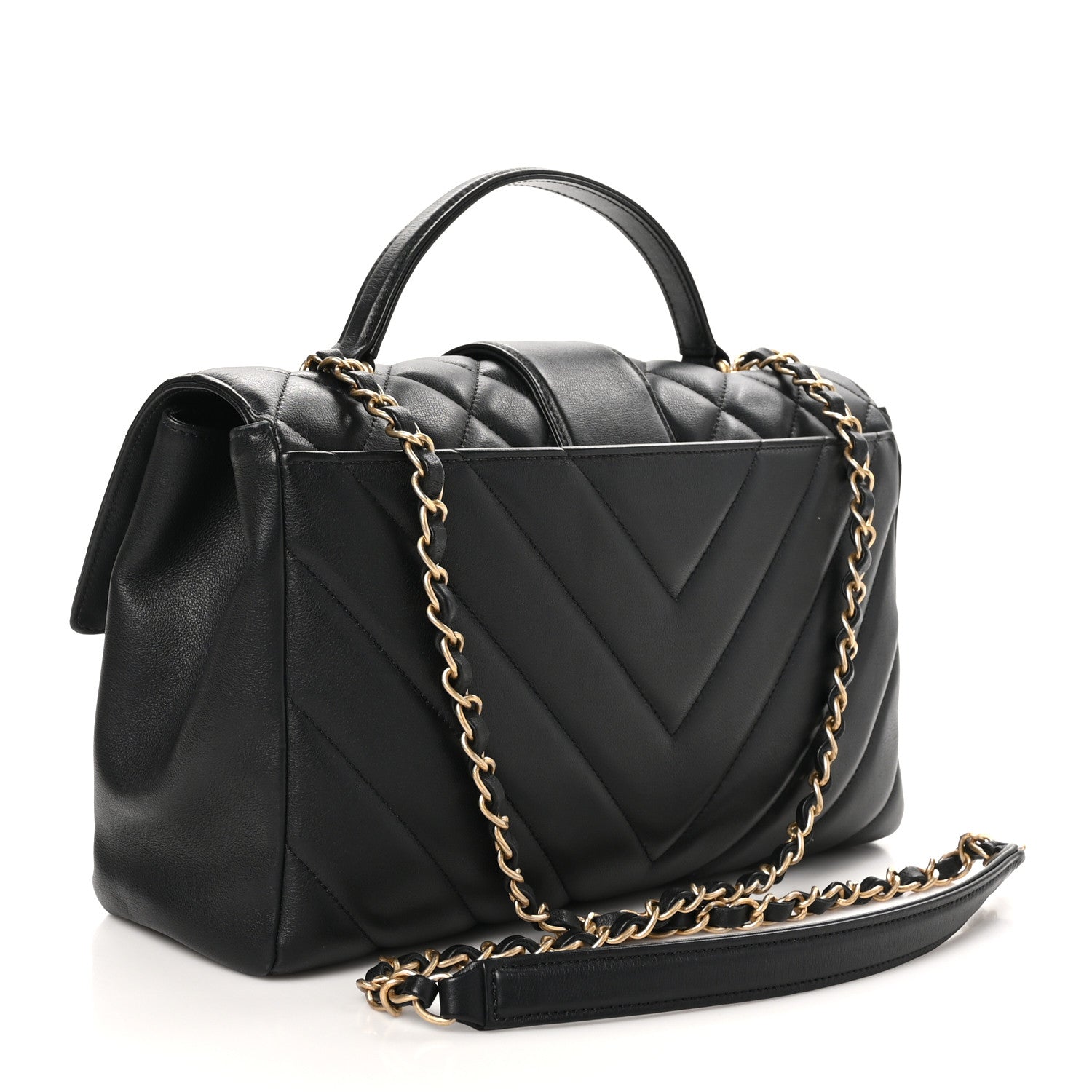 Chanel Calfskin Quilted Chevron In The City Bag Black 3 of 10