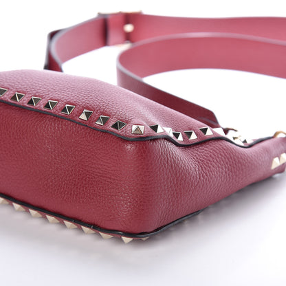 Valentino Garavani Pebbled Calfskin Mini Rockstud Flip-Lock Messenger Bag Rubino 6 of 8