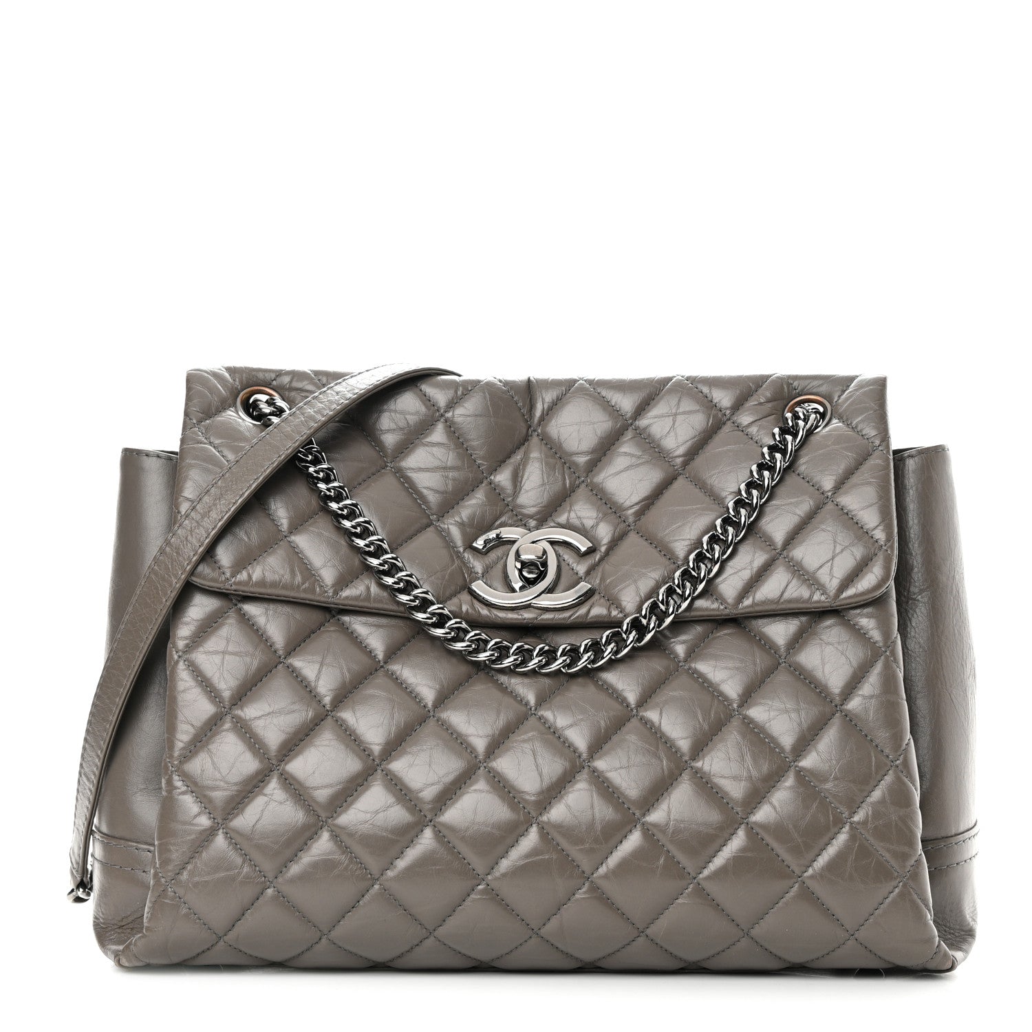 Chanel Aged Calfskin Medium Lady Pearly Flap Grey 1 of 16