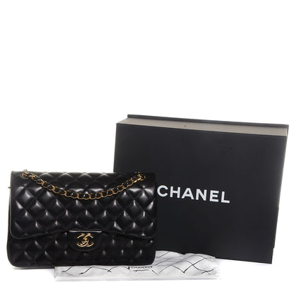 Chanel Lambskin Quilted Jumbo Double Flap Black 5 of 9