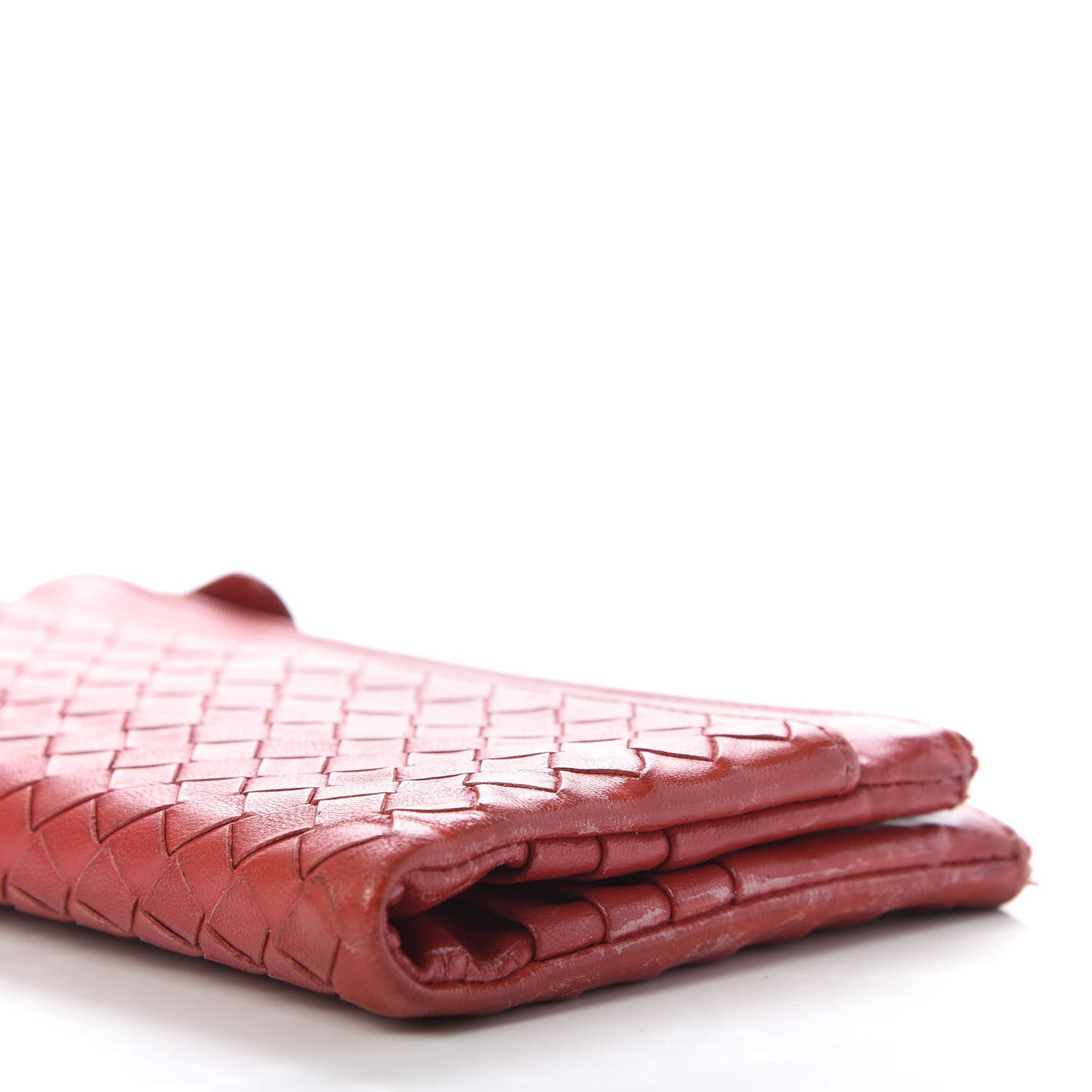 Bottega Veneta Nappa Intrecciato Double Zip Clutch Wallet Red 7 of 9