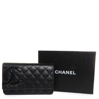 Chanel Calfskin Quilted Cambon Wallet On Chain WOC Black 5 of 9