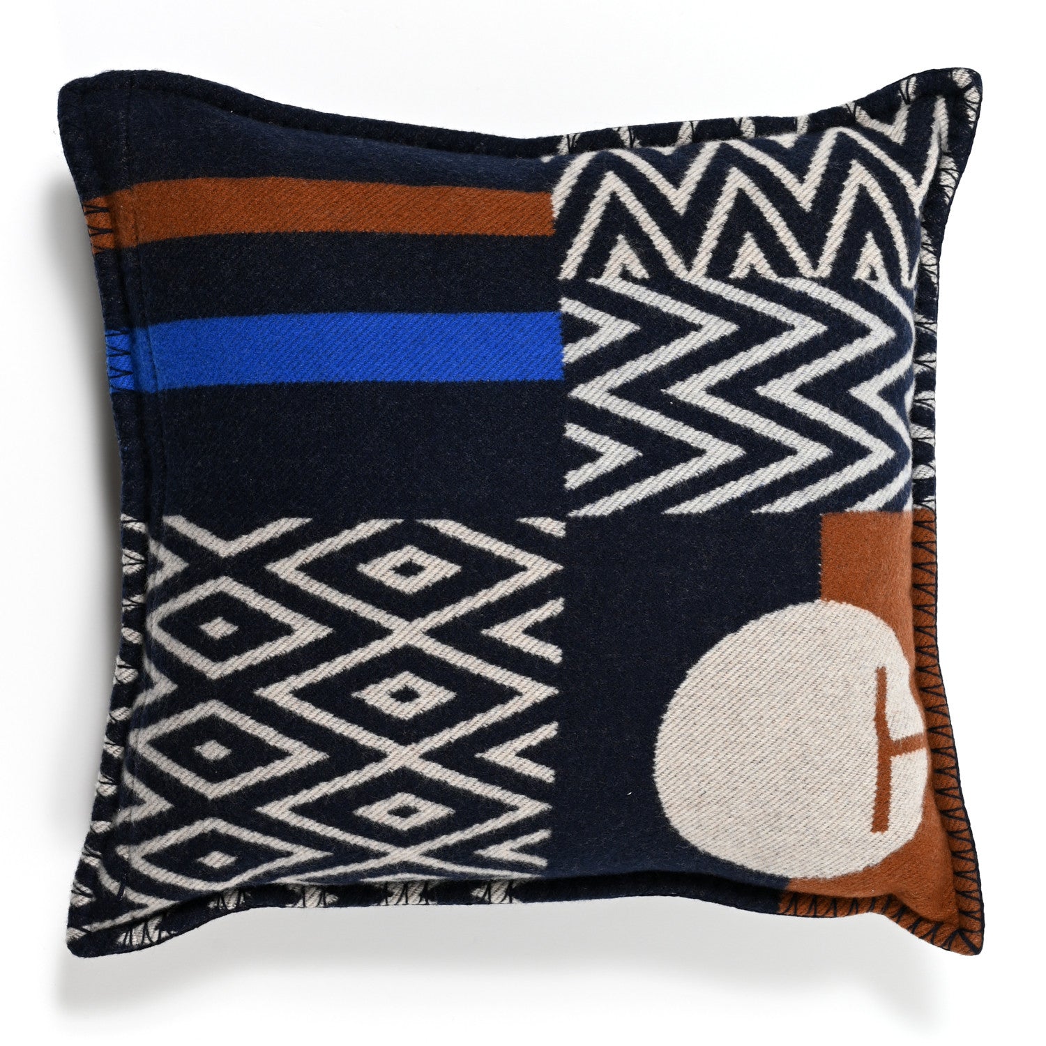 Hermes Wool Cashmere Enigmatic Pillow Encre 2 of 3