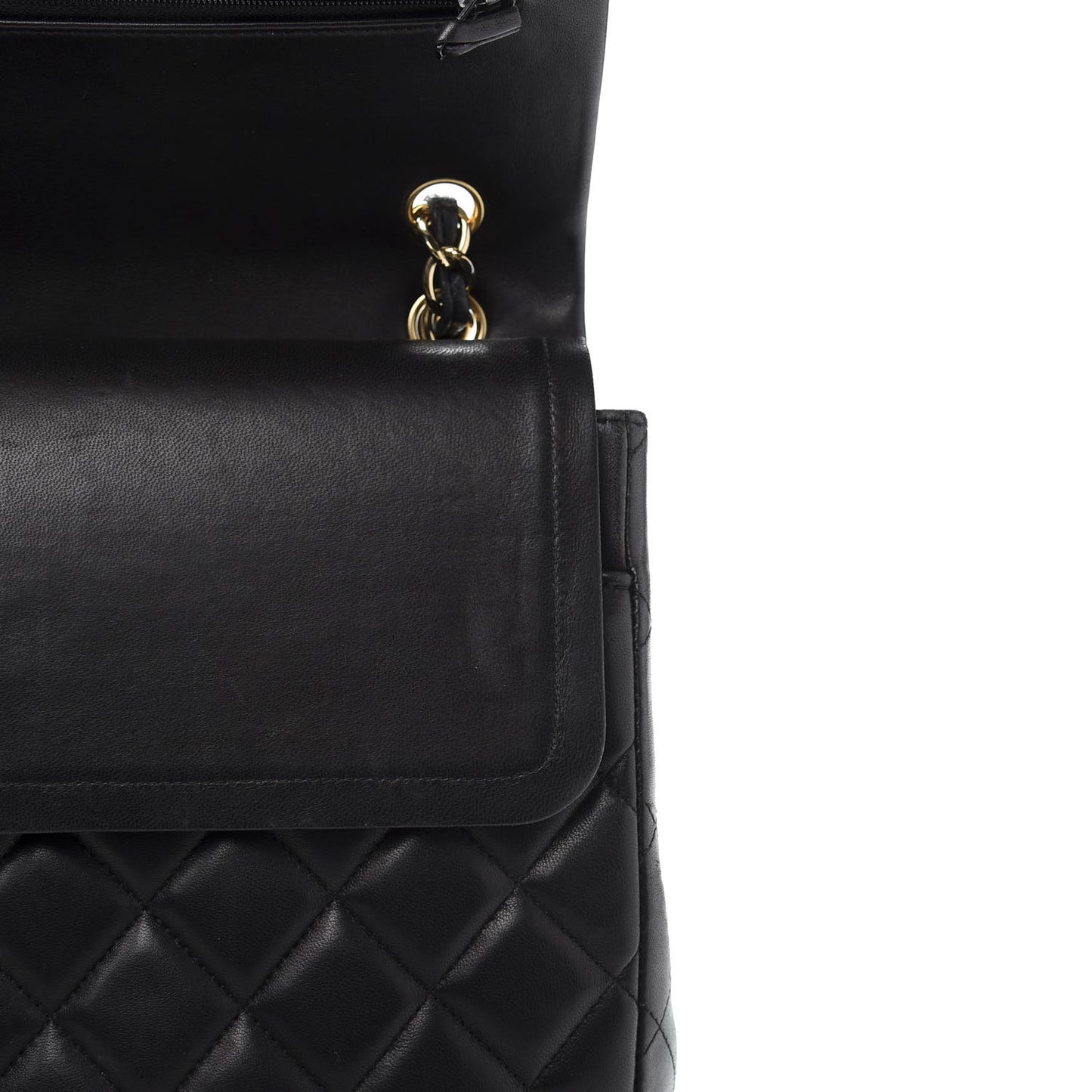 Lambskin Quilted Maxi Double Flap Black
