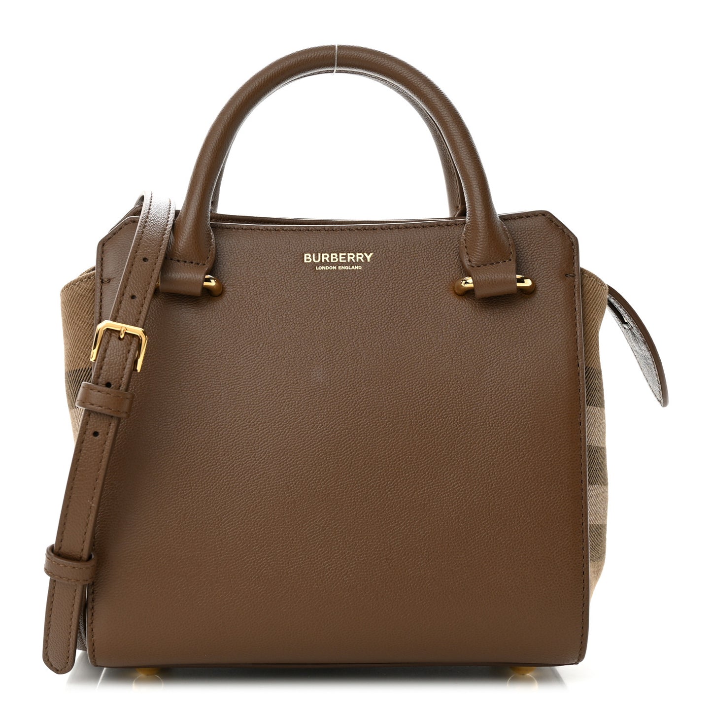 Calfskin Mega Check Mini Banwell Tote Earth