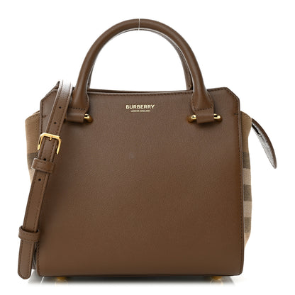Burberry Calfskin Mega Check Mini Banwell Tote Earth 1 of 10