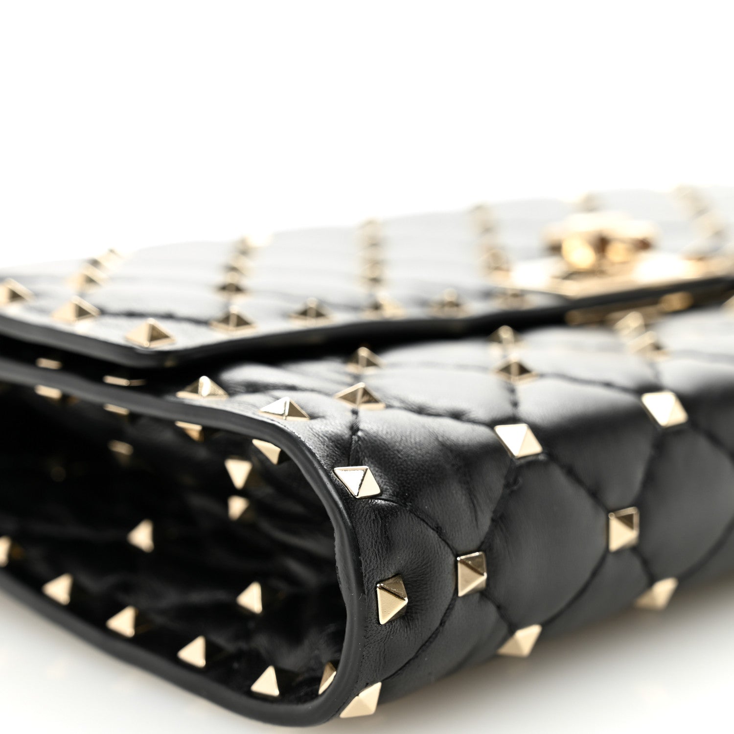 Valentino Garavani Nappa Rockstud Spike Wallet on Chain Black 8 of 10