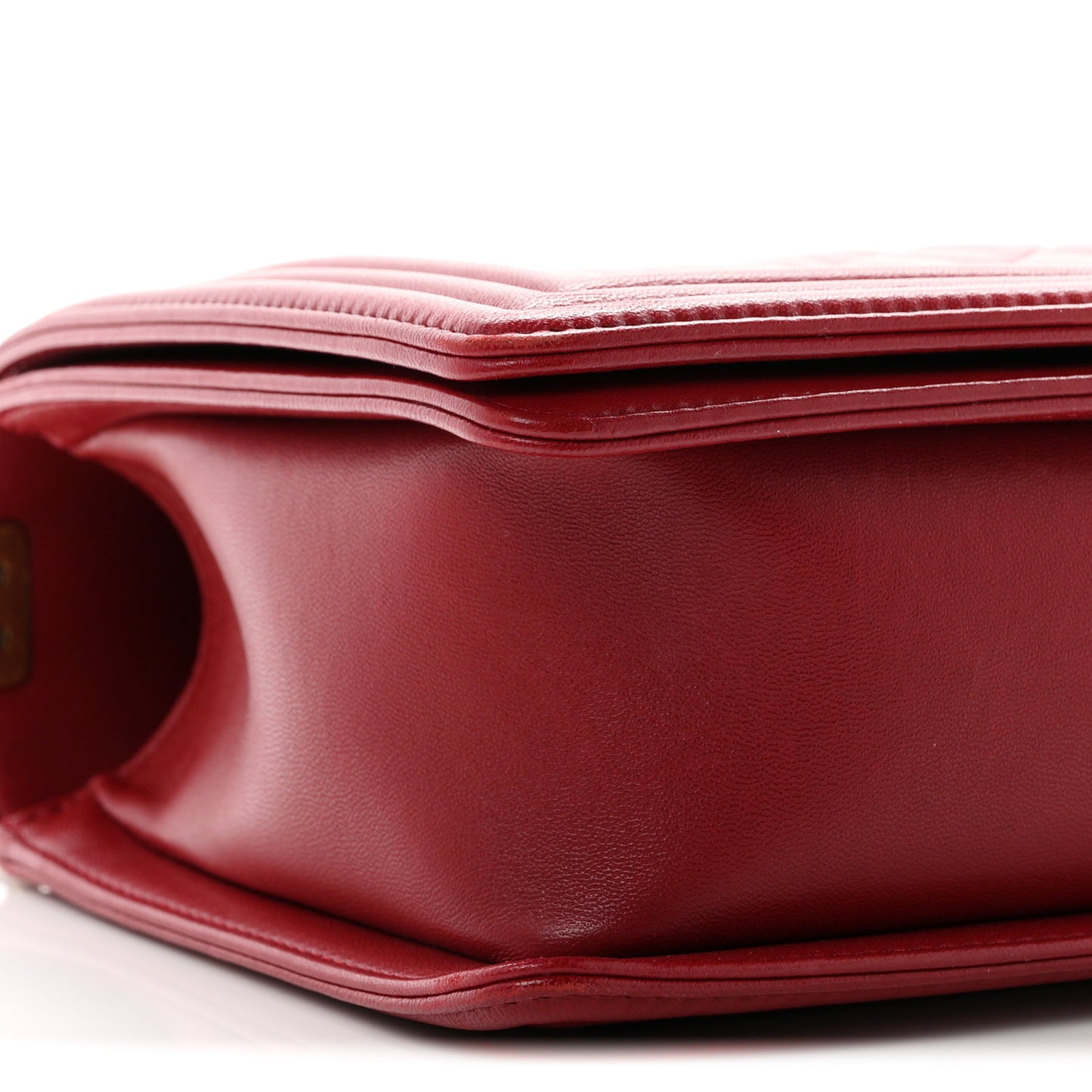 Lambskin Quilted New Medium Boy Flap Dark Red