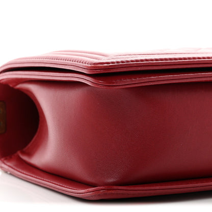 Chanel Lambskin Quilted New Medium Boy Flap Dark Red 8 of 9