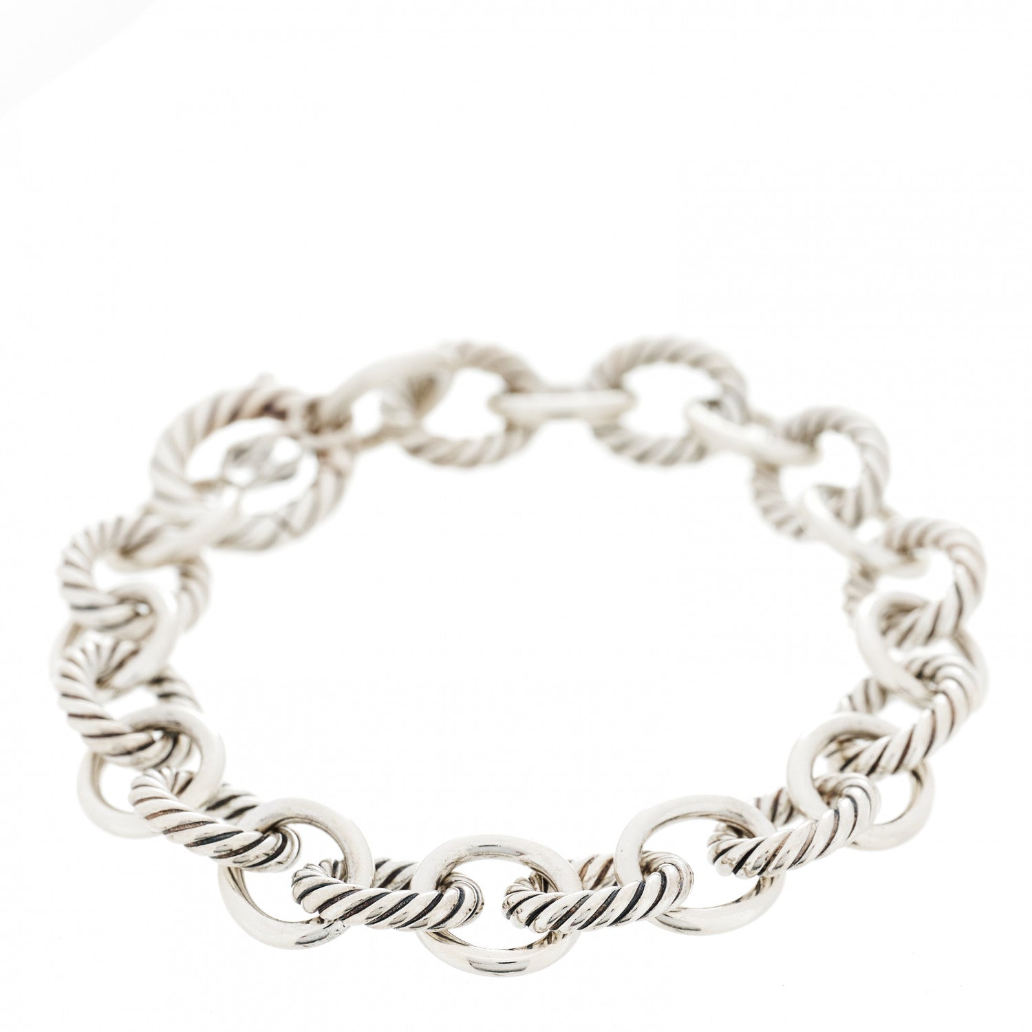 David Yurman Sterling Silver 10mm Medium Oval Link Bracelet 1 of 4