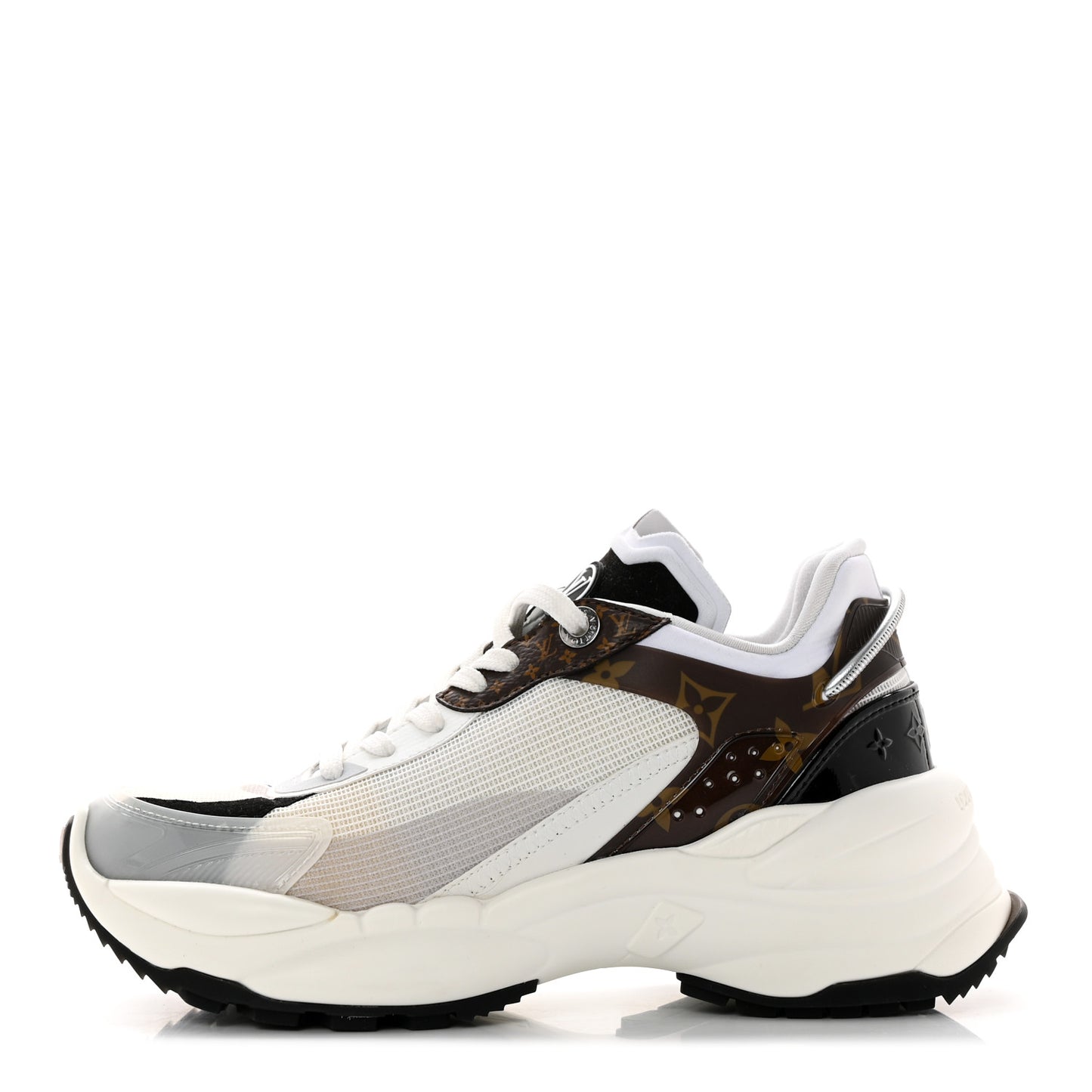 Monogram Calfskin Run 55 Sneakers 37.5 White