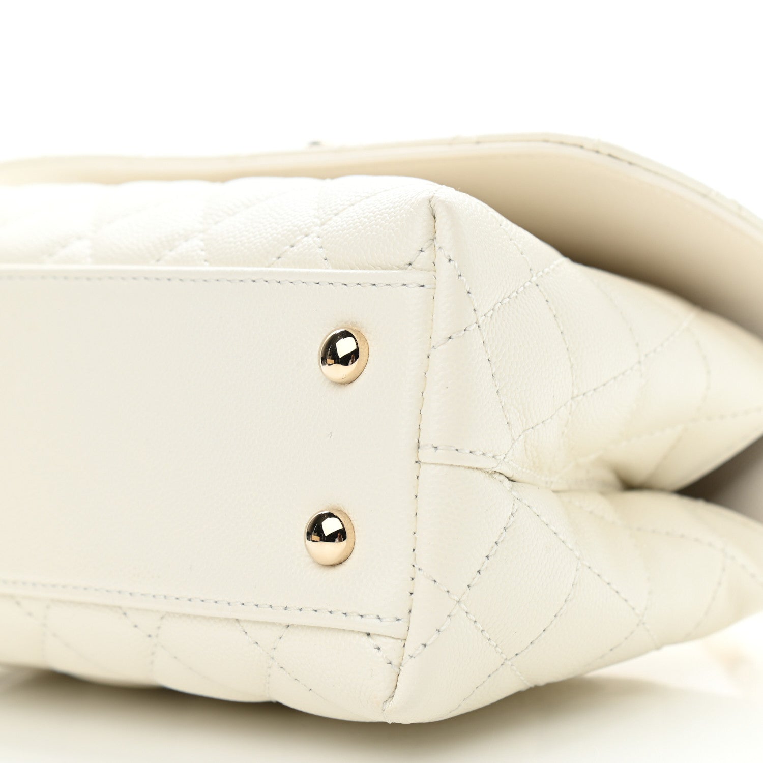 Chanel Caviar Quilted Mini Coco Handle Flap White 9 of 9