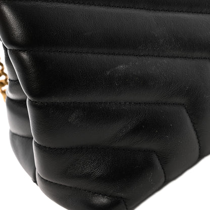 Saint Laurent Calfskin Y Quilted Monogram Medium Loulou Chain Satchel Black 14 of 14