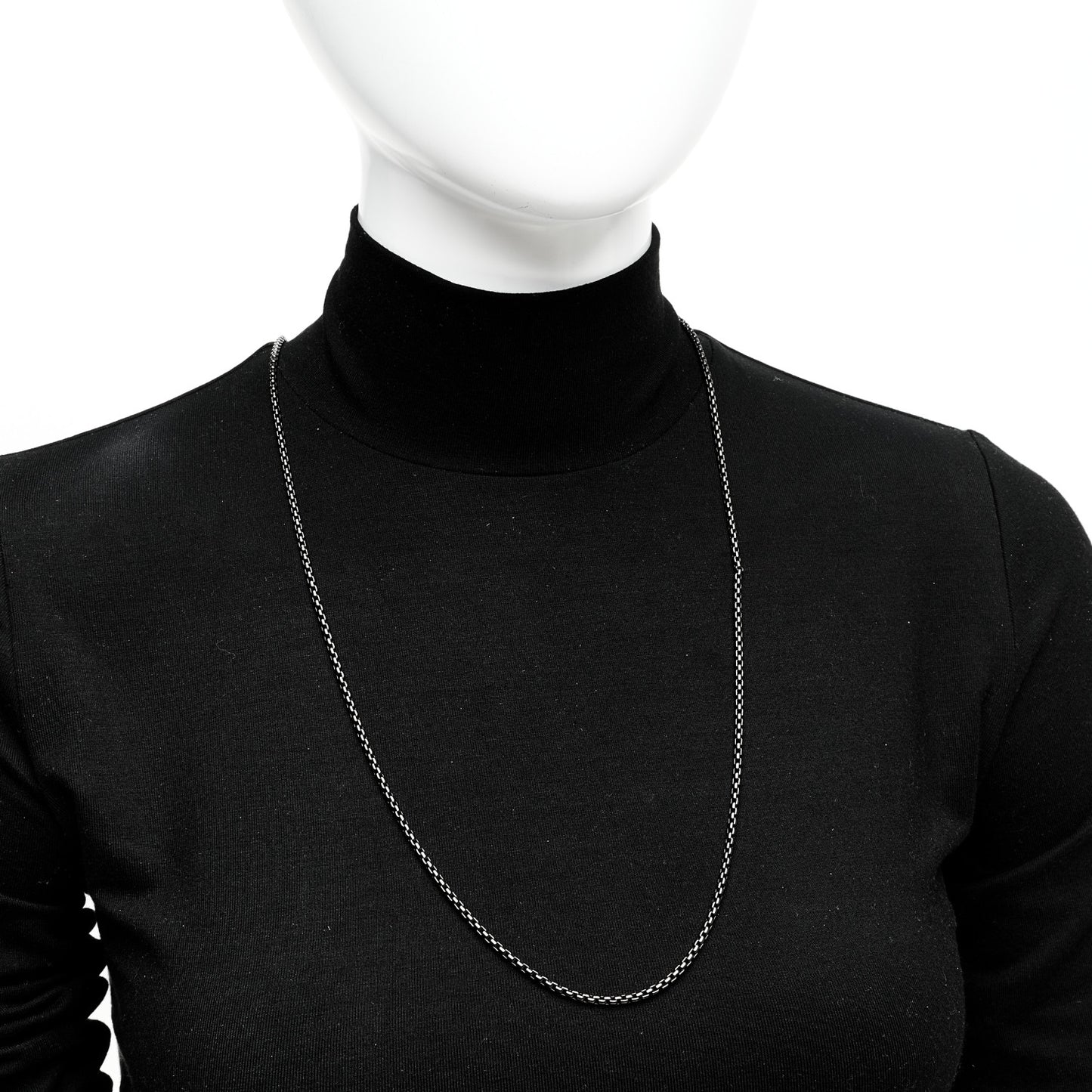 Darkened Sterling Silver 2.7mm Box Chain Necklace 32"