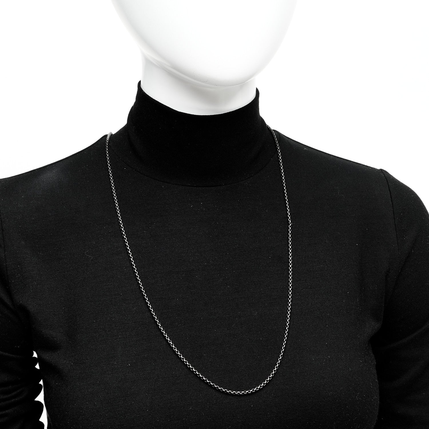 David Yurman Darkened Sterling Silver 2.7mm Box Chain Necklace 32" 2 of 6