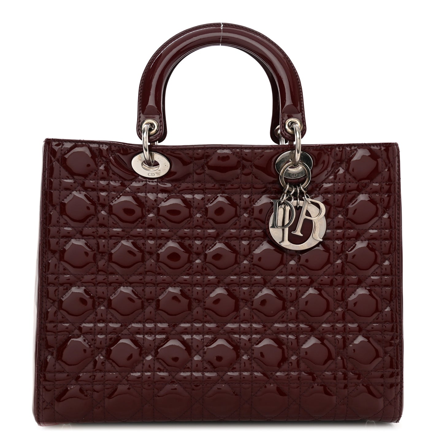 Patent Cannage Large Lady Dior Red