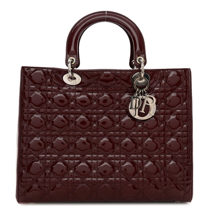 Christian Dior Patent Cannage Large Lady Dior Red 1 of 11