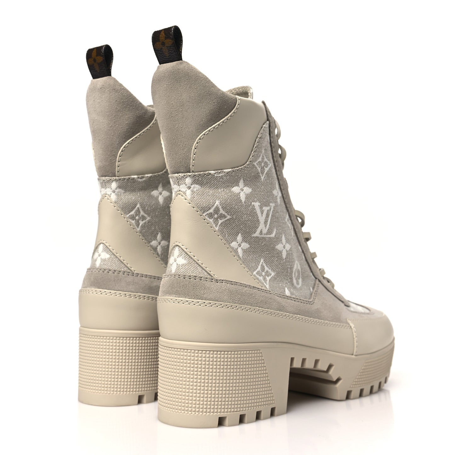 Suede Calfskin Laureate Platform Desert Boots 40 Taupe