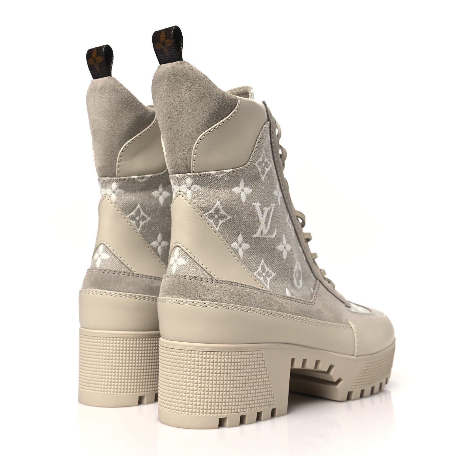 Louis Vuitton Suede Calfskin Laureate Platform Desert Boots 40 Taupe 5 of 10