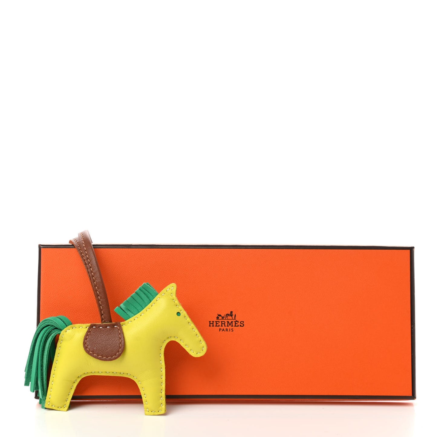 Milo Lambskin Grigri Rodeo Horse Bag Charm PM Lime Menthe Fauve