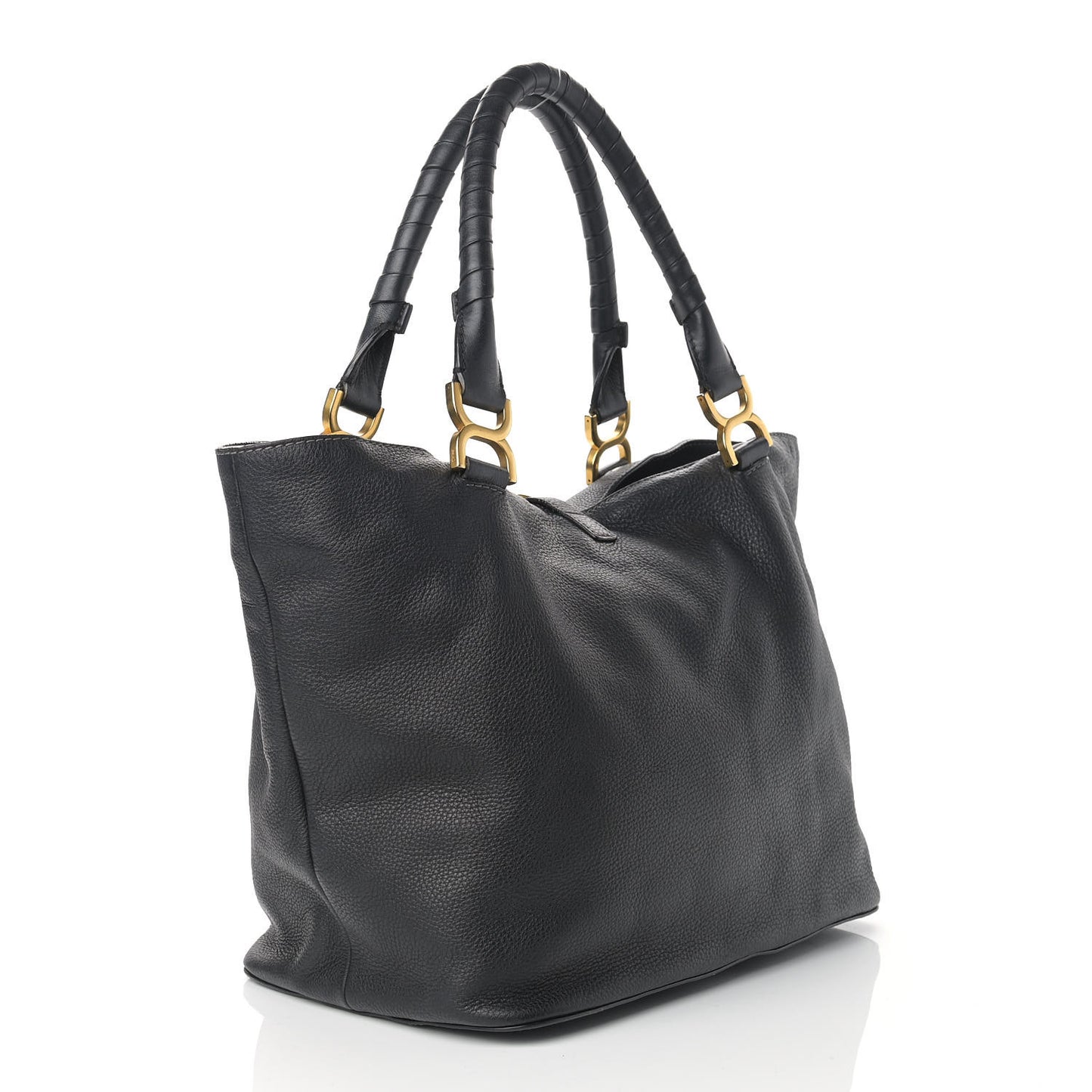 Calfskin Large New Marcie Tote Black