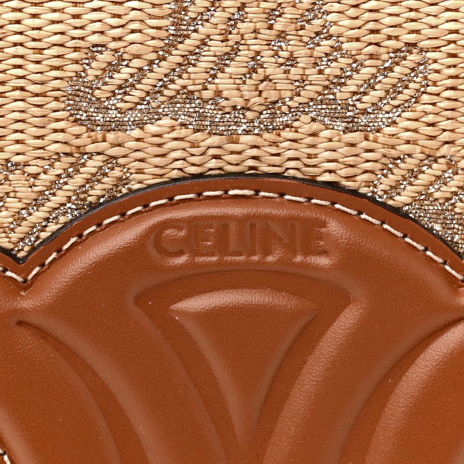 Celine Canvas Calfskin Triomphe Small Bucket Bag Natural Tan 6 of 11