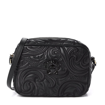 Versace Nappa Embroidered Baroque Palazzo Camera Bag Black 1 of 9