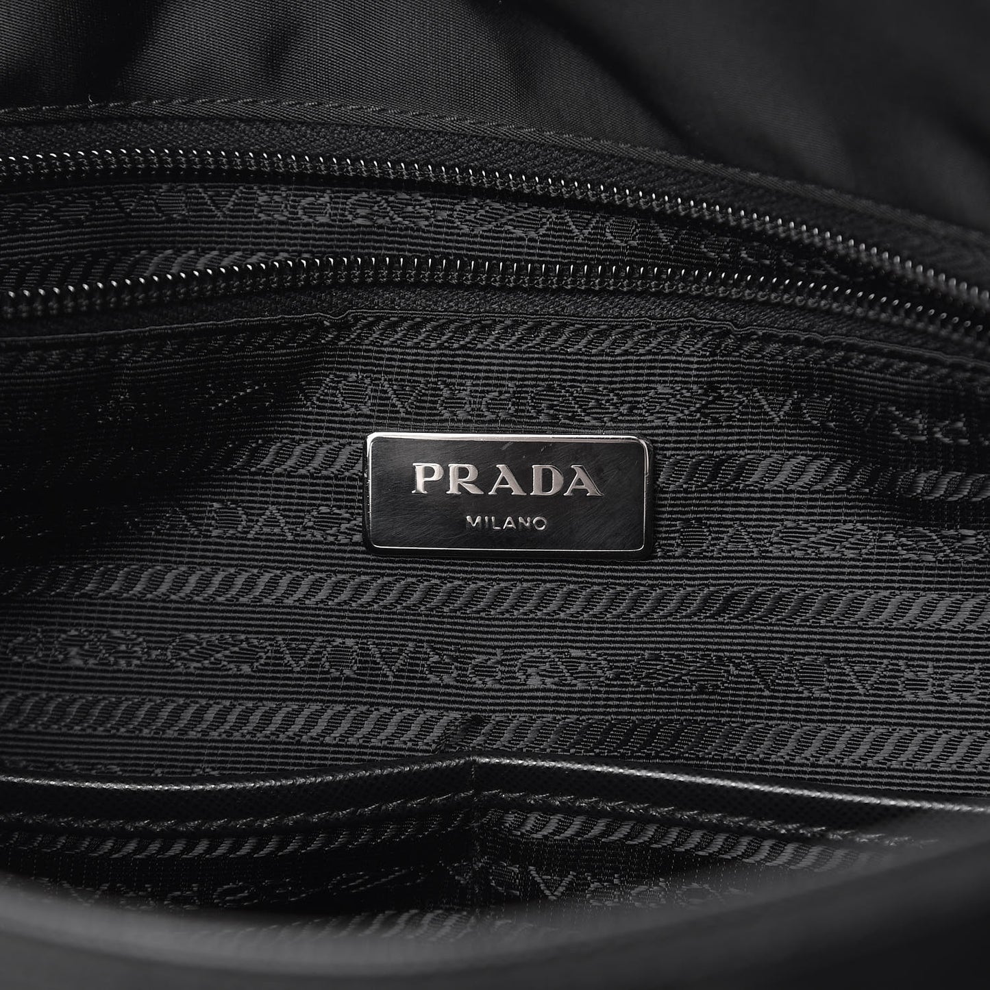 Tessuto Nylon Saffiano Messenger Satchel Black