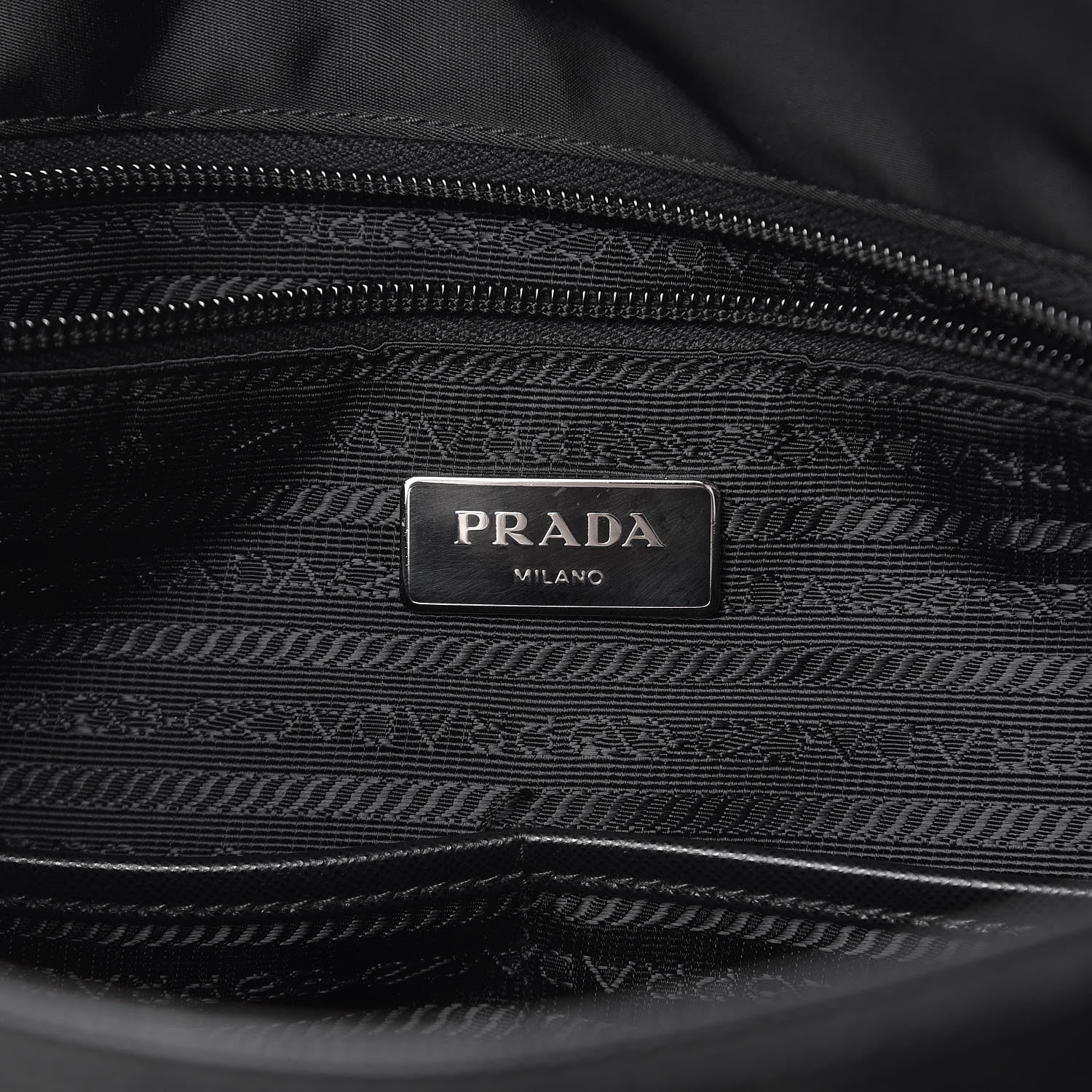 Prada Tessuto Nylon Saffiano Messenger Satchel Black 8 of 11