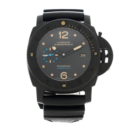 Panerai Carbotech Rubber 47mm Luminor Submersible 1950 3 Days Automatic Watch Black PAM00616 1 of 5