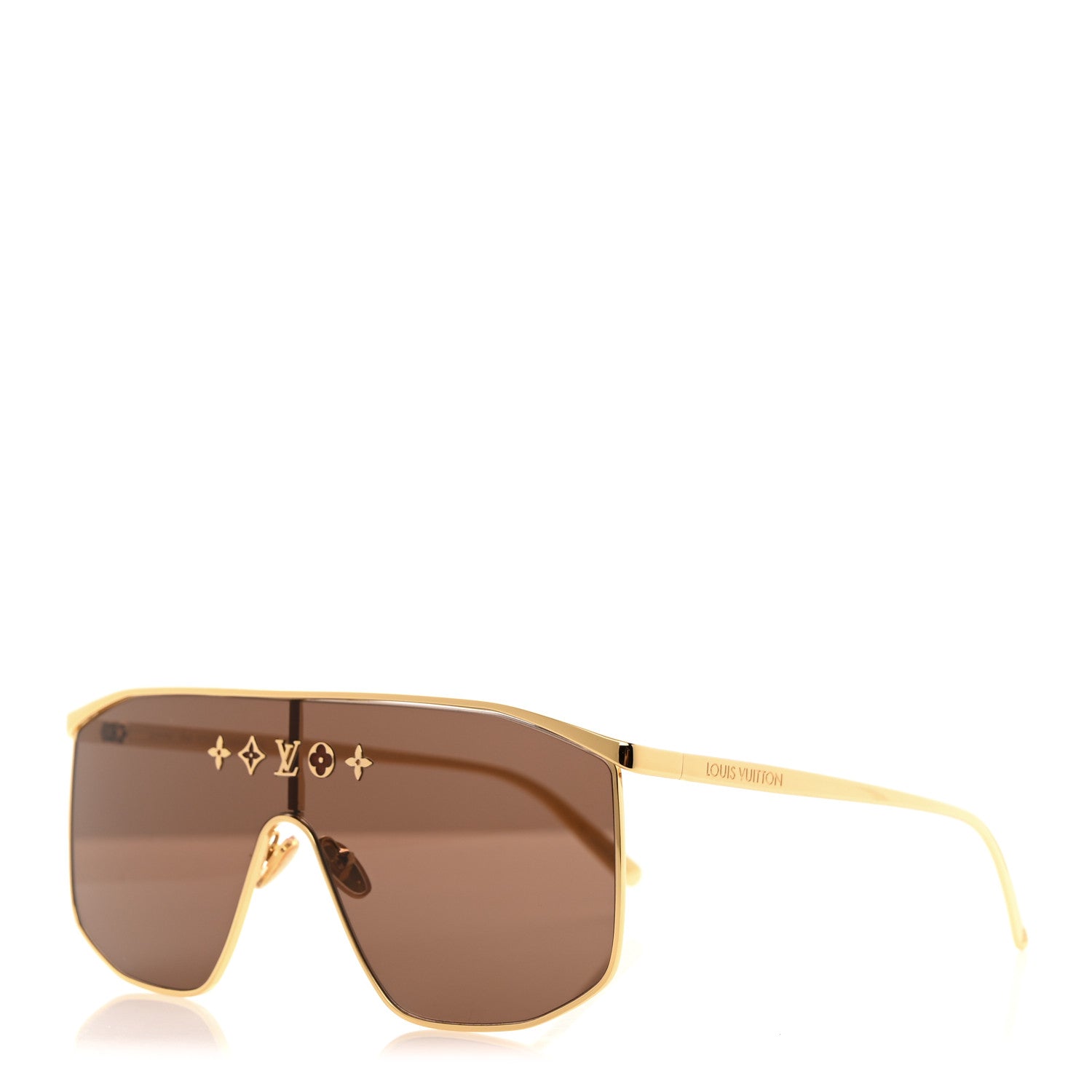 Louis Vuitton Metal LV Golden Mask Sunglasses Z1717U Gold 1 of 8