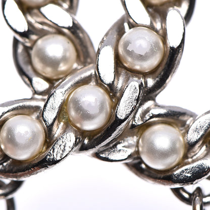 Chanel Pearl CC Long Chain Necklace Silver 7 of 7