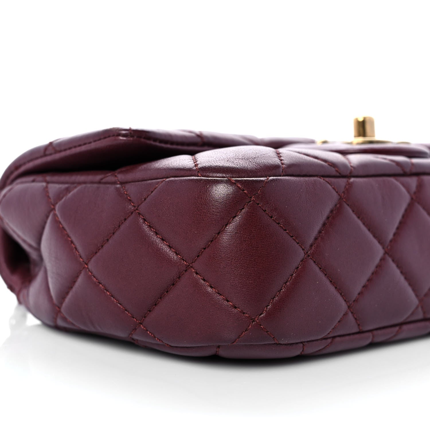 Chanel Lambskin Quilted Meat Packaged Mini Rectangular Flap Burgundy 7 of 8