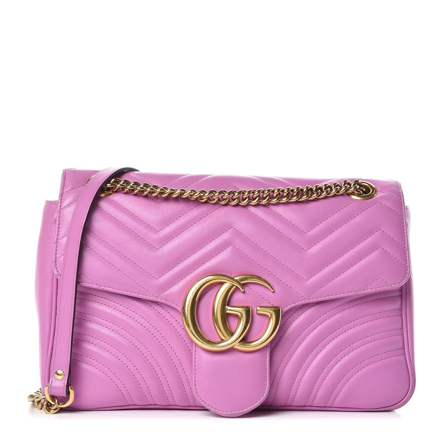 Calfskin Matelasse Medium GG Marmont Shoulder Bag Candy Mousse