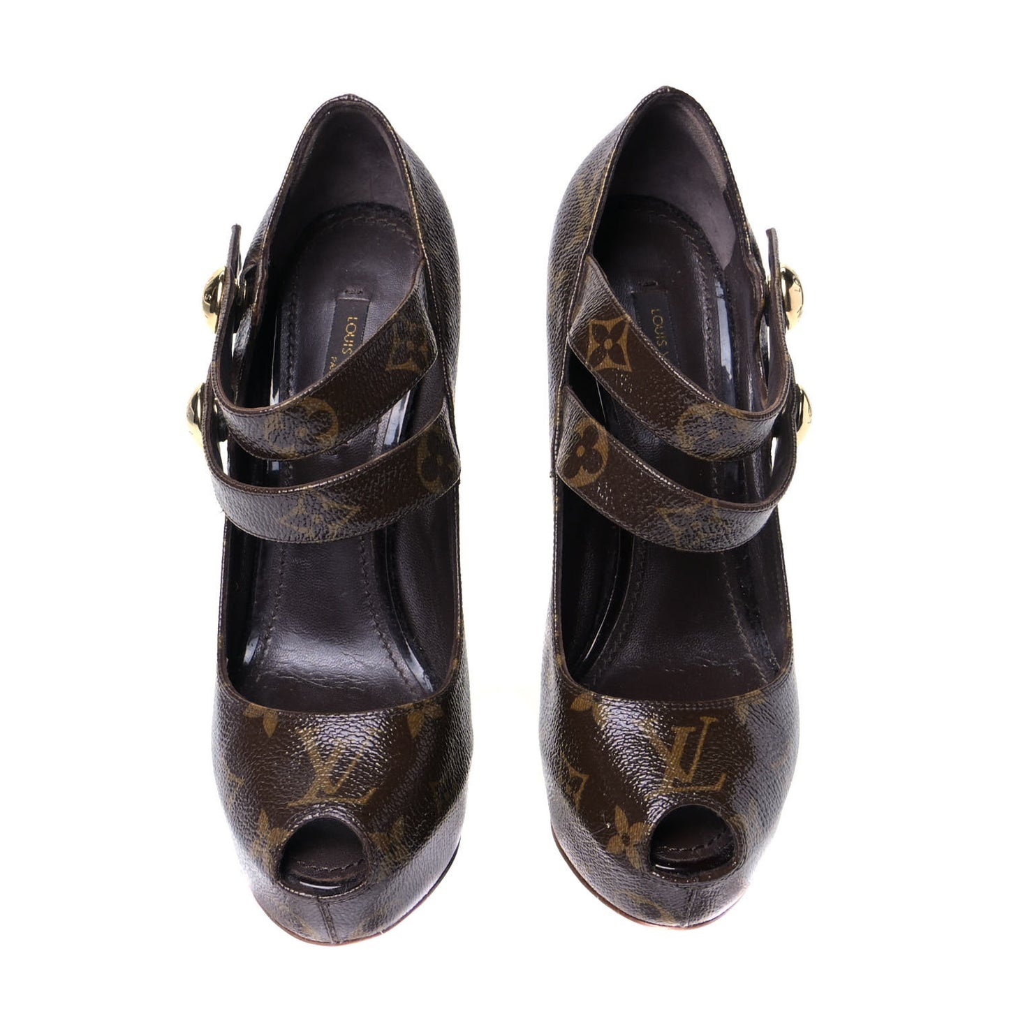 Patent Monogram Ritual Fetish Platform Pumps 36