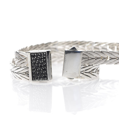 John Hardy Sterling Silver Black Sapphire 16mm Modern Chain Double Row Bracelet 4 of 5