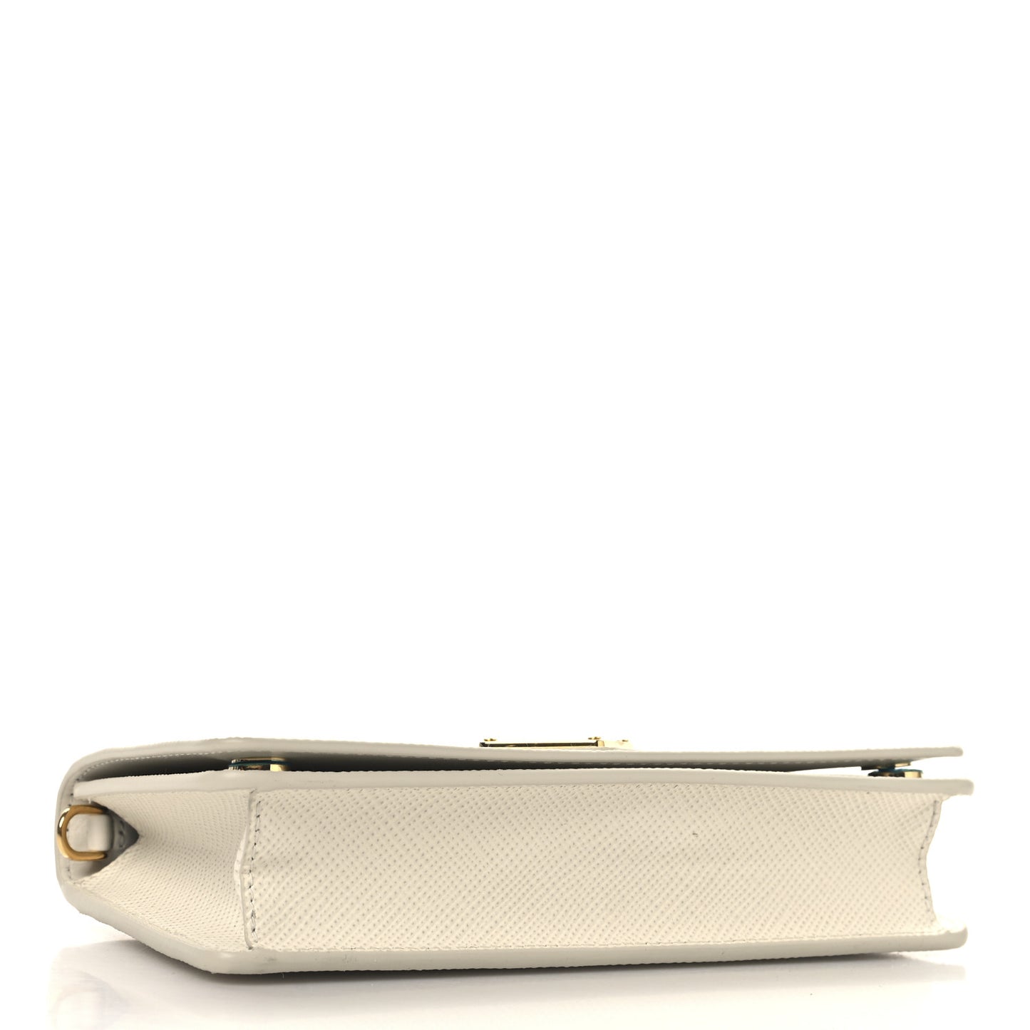 Saffiano Cuir Triangle Logo Miniborse White