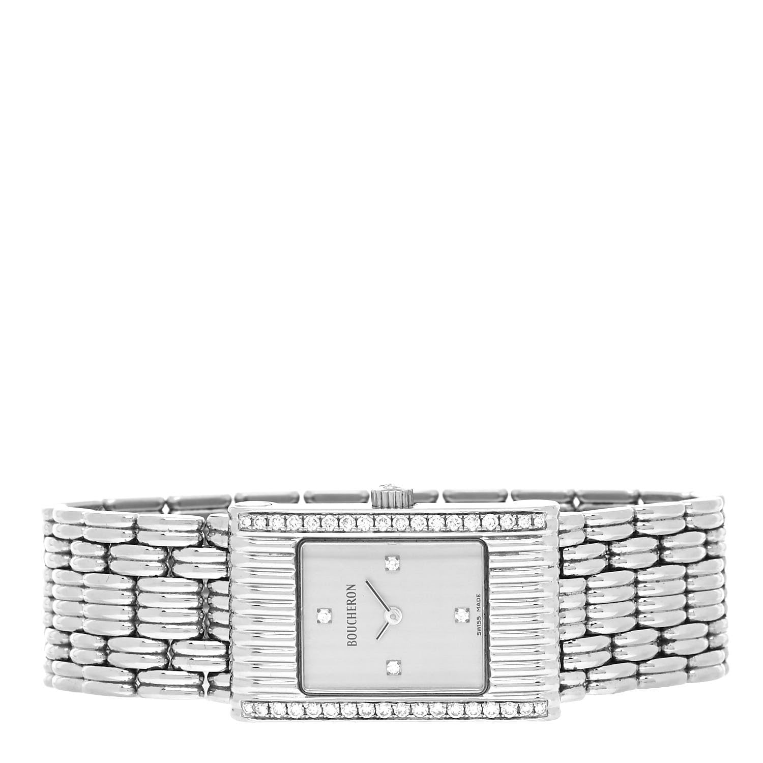 Boucheron Stainless Steel Diamond 18mm Reflet Quartz Watch 2 of 4